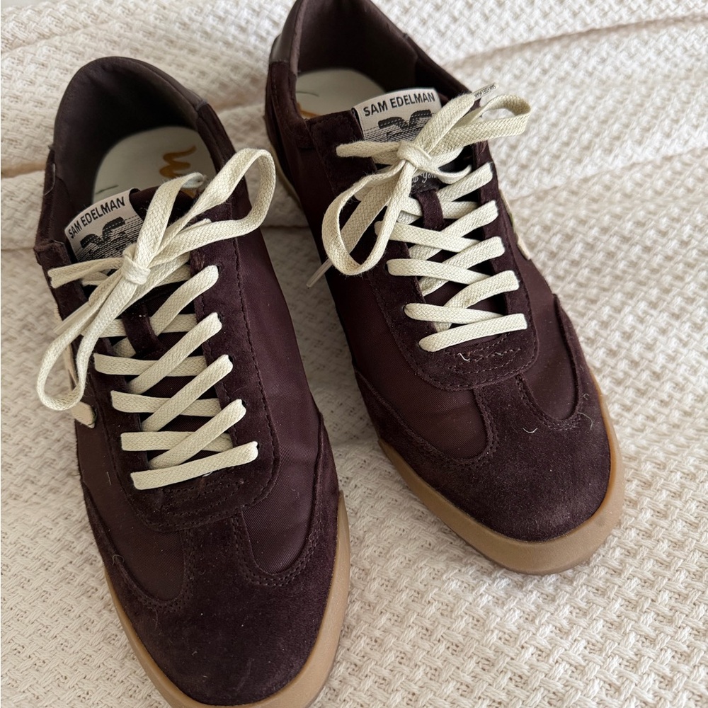 Sam Edelman Women's Brown Suede Sneakers